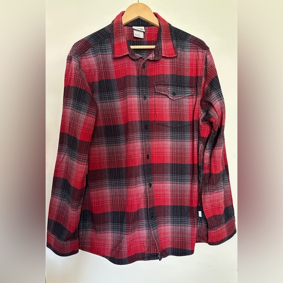 The North Face Men’s  Red Flannel Shirt Sz Black & Red Large Long Sleeve - Picture 2 of 10